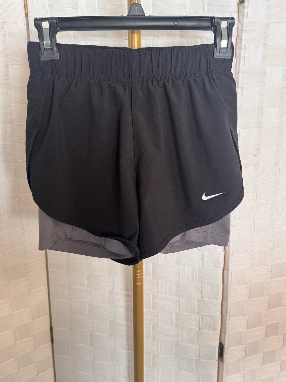 Nike Women's Black Running Shorts with Inner biker short exposed liner